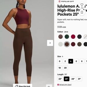 Lululemon Align High-Rise Pant with Pockets 25" in Java